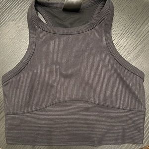 Lululemon Distressed Stripe Emboss Crop Sports Bra with removable pads - 8